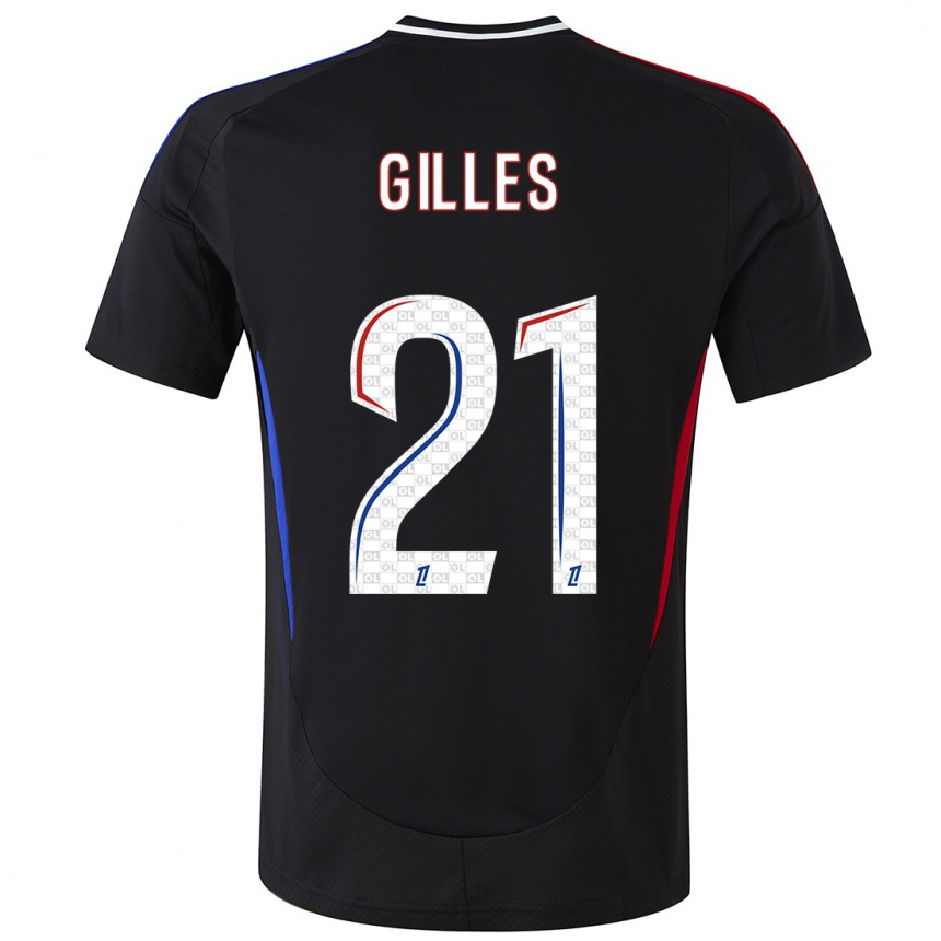 Kinder Fußball Vanessa Gilles #21 Schwarz Auswärtstrikot Trikot 2024/25 T-Shirt Luxemburg