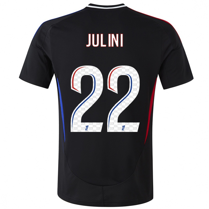 Kinder Fußball Sally Julini #22 Schwarz Auswärtstrikot Trikot 2024/25 T-Shirt Luxemburg