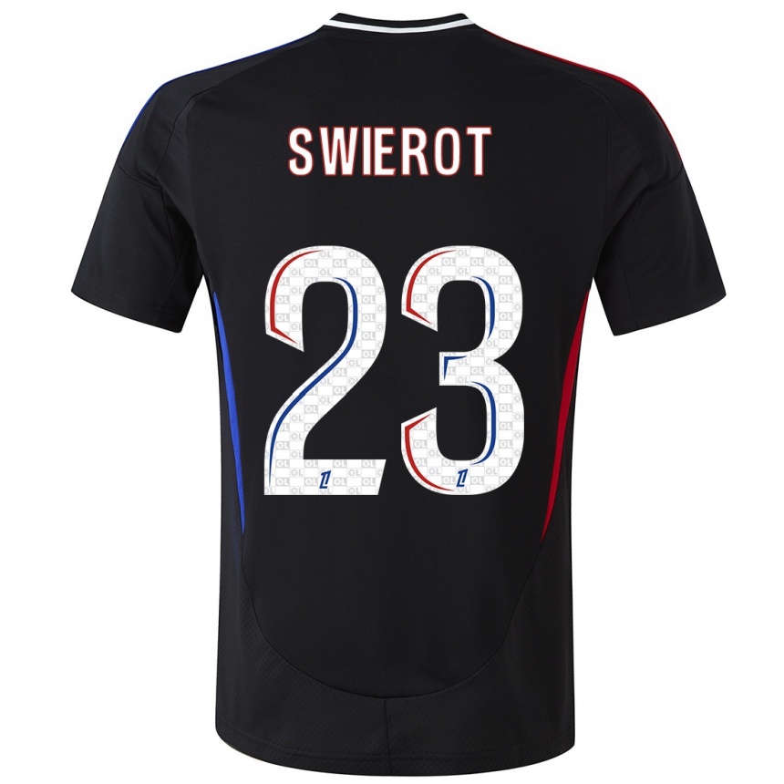 Kinder Fußball Julie Swierot #23 Schwarz Auswärtstrikot Trikot 2024/25 T-Shirt Luxemburg