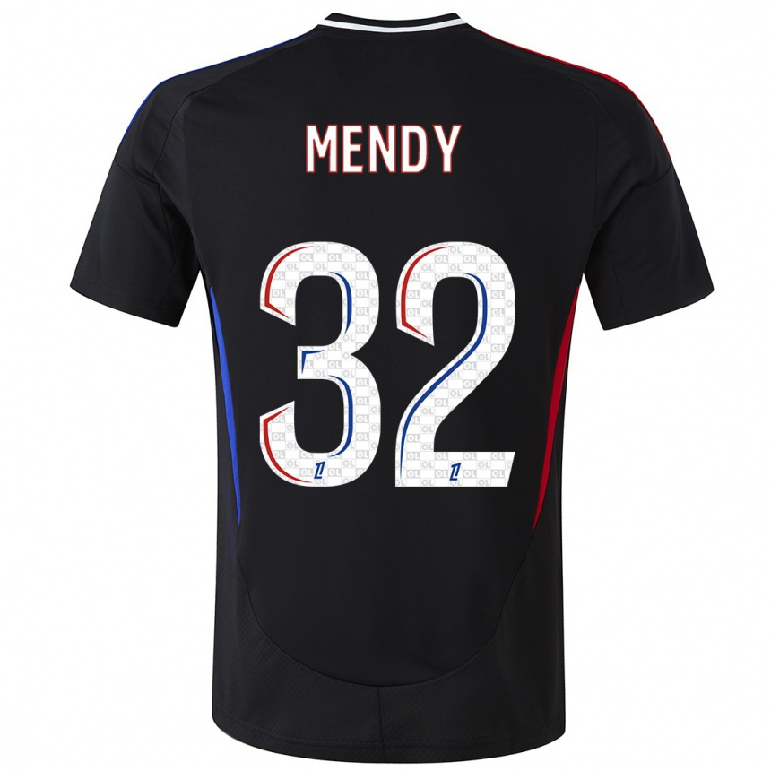 Kinder Fußball Maeline Mendy #32 Schwarz Auswärtstrikot Trikot 2024/25 T-Shirt Luxemburg