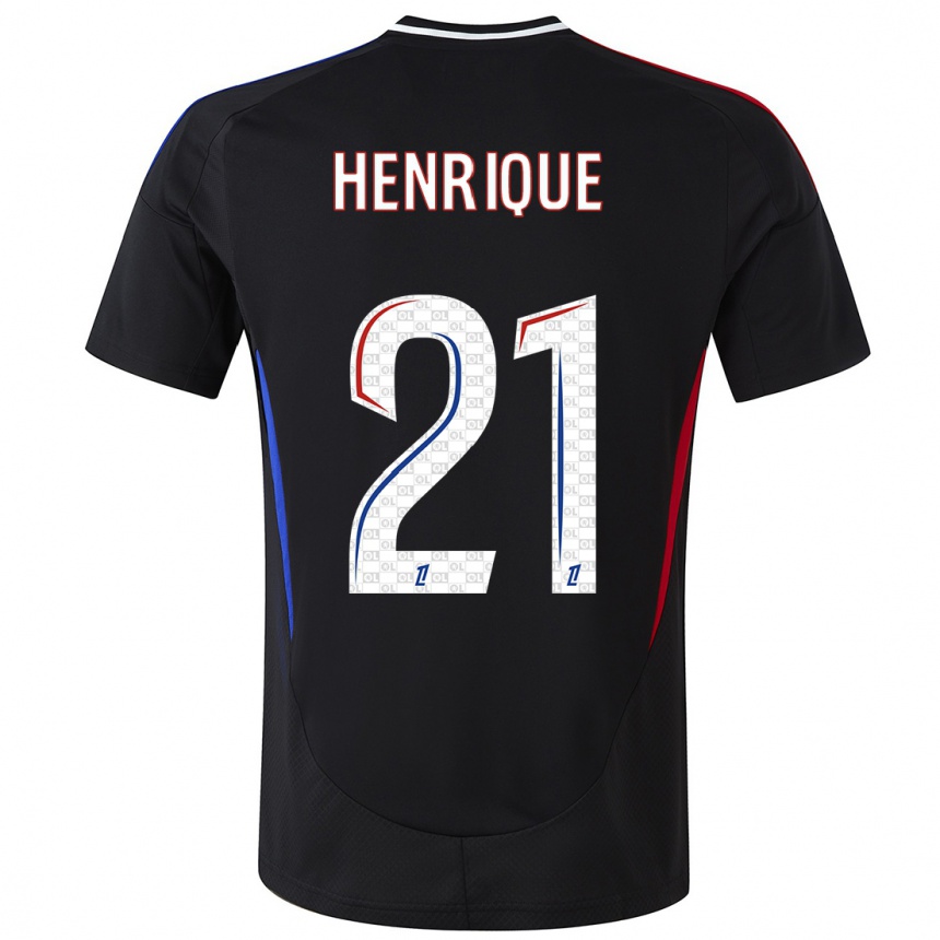 Kinder Fußball Henrique #21 Schwarz Auswärtstrikot Trikot 2024/25 T-Shirt Luxemburg