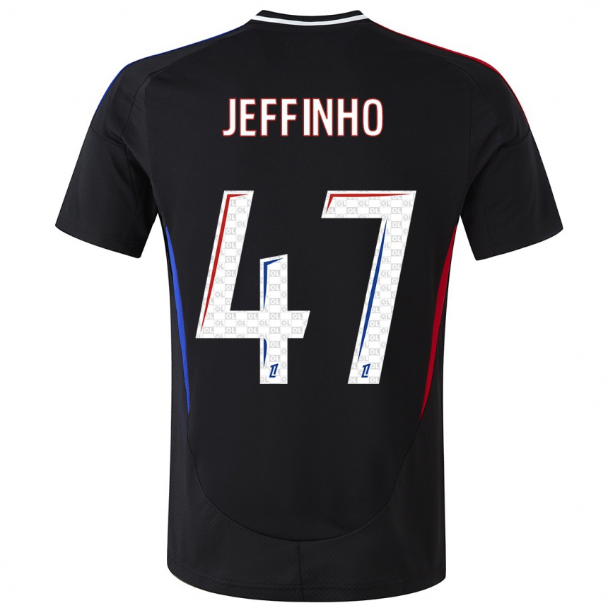 Kinder Fußball Jeffinho #47 Schwarz Auswärtstrikot Trikot 2024/25 T-Shirt Luxemburg