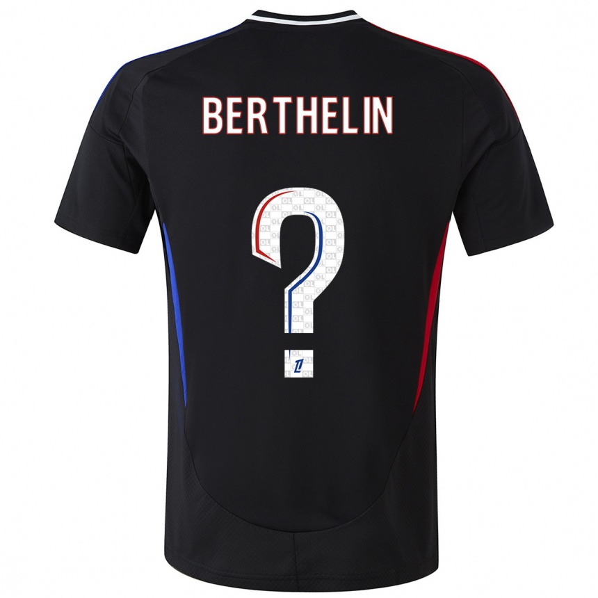 Kinder Fußball Romain Berthelin #0 Schwarz Auswärtstrikot Trikot 2024/25 T-Shirt Luxemburg