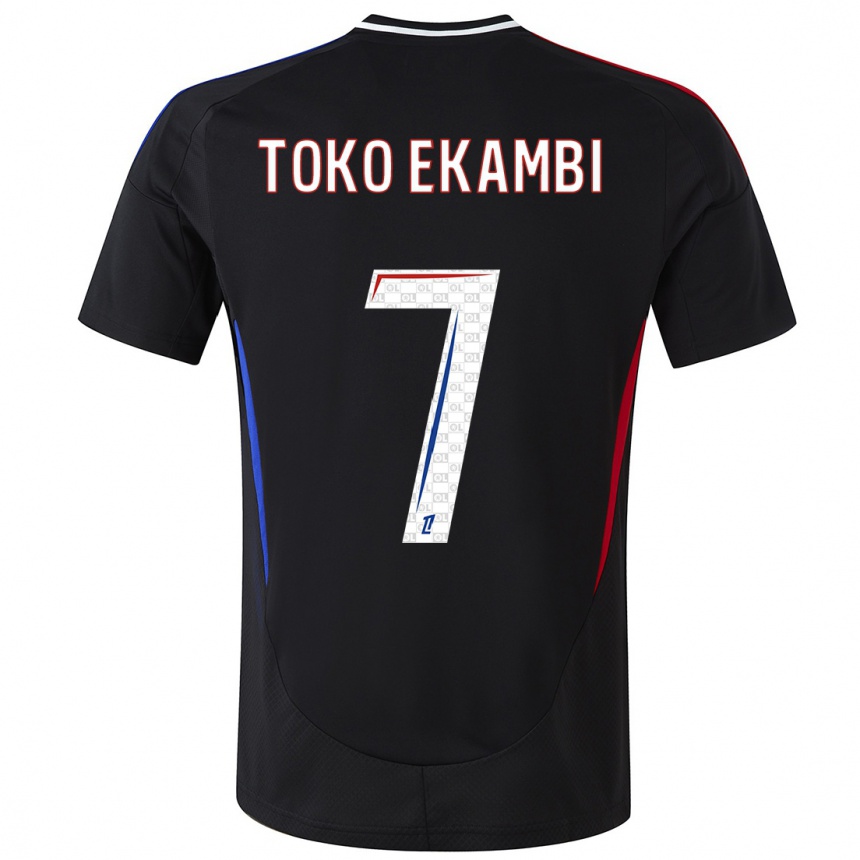 Kinder Fußball Karl Toko Ekambi #7 Schwarz Auswärtstrikot Trikot 2024/25 T-Shirt Luxemburg