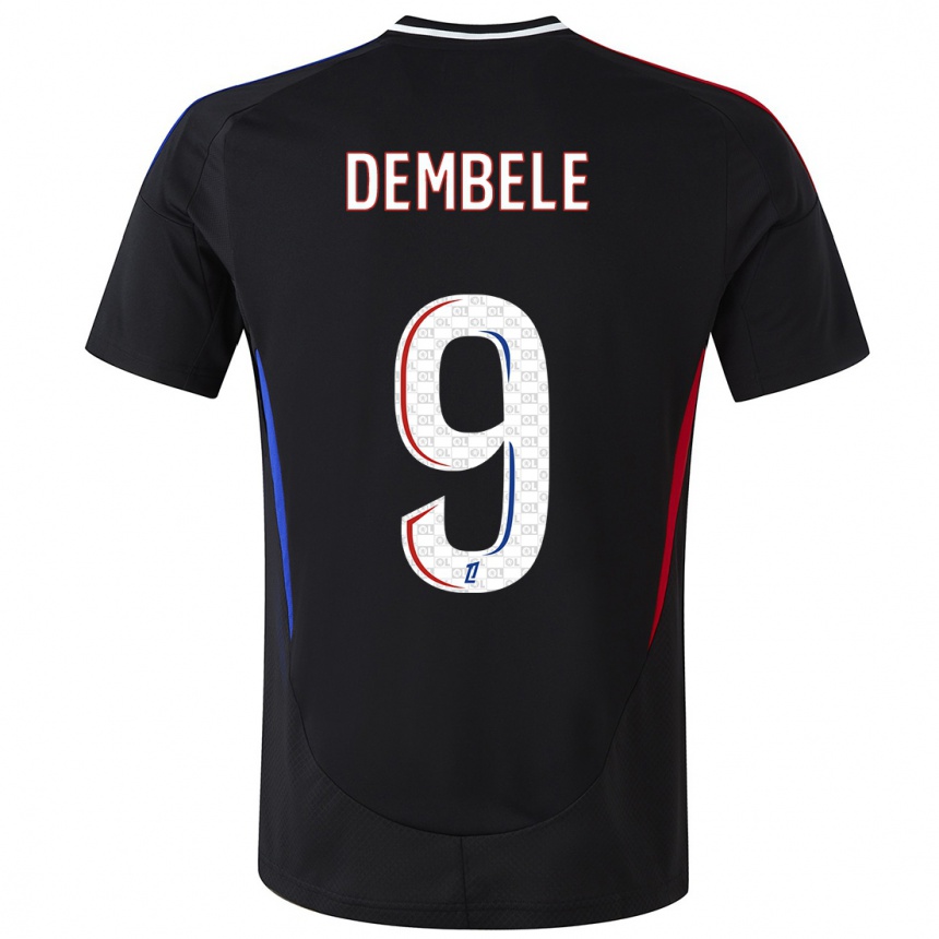 Kinder Fußball Moussa Dembele #9 Schwarz Auswärtstrikot Trikot 2024/25 T-Shirt Luxemburg