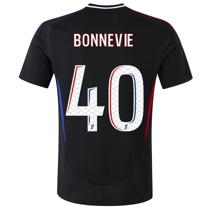 Kinder Fußball Kayne Bonnevie #40 Schwarz Auswärtstrikot Trikot 2024/25 T-Shirt Luxemburg