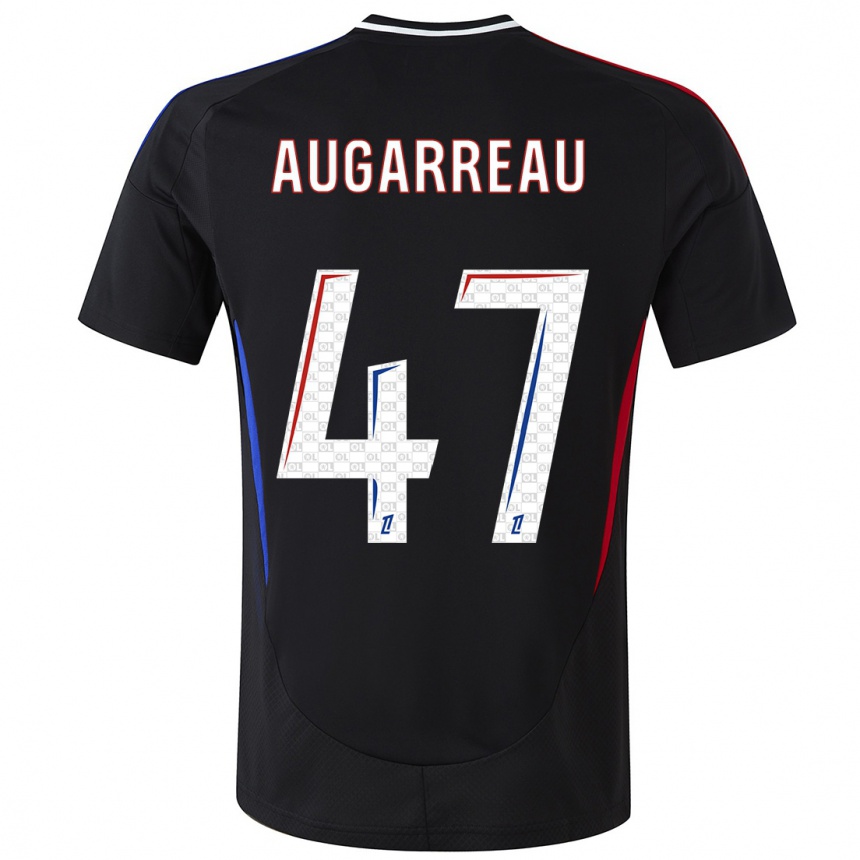 Kinder Fußball Sofiane Augarreau #47 Schwarz Auswärtstrikot Trikot 2024/25 T-Shirt Luxemburg