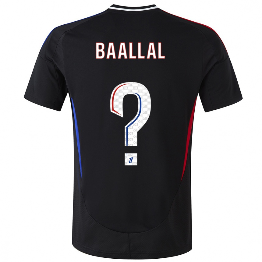 Kinder Fußball Abdellah Baallal #0 Schwarz Auswärtstrikot Trikot 2024/25 T-Shirt Luxemburg