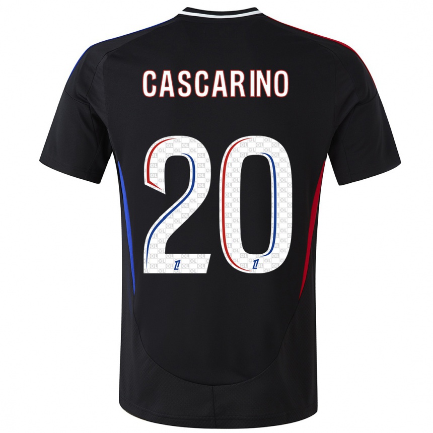 Kinder Fußball Delphine Cascarino #20 Schwarz Auswärtstrikot Trikot 2024/25 T-Shirt Luxemburg