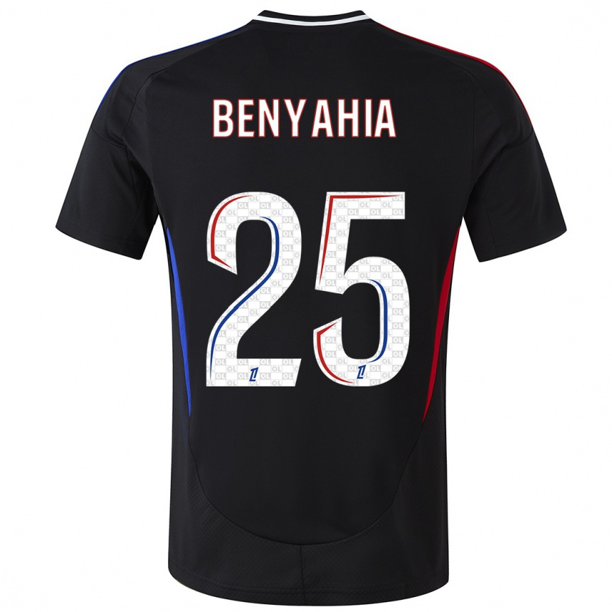 Kinder Fußball Ines Benyahia #25 Schwarz Auswärtstrikot Trikot 2024/25 T-Shirt Luxemburg