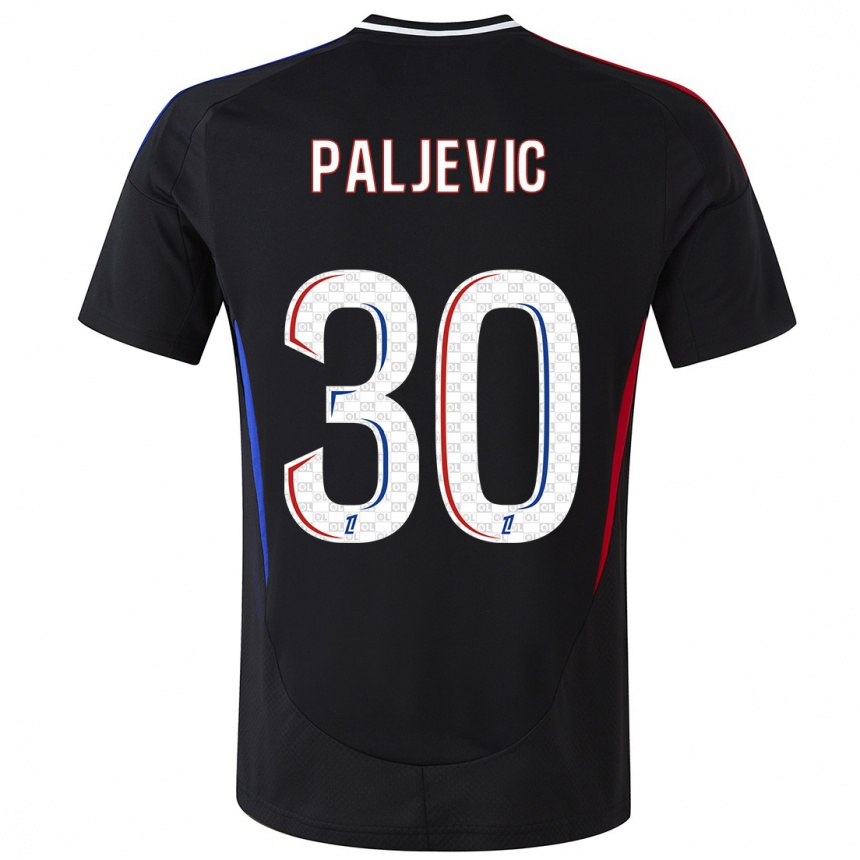 Kinder Fußball Alyssia Paljevic #30 Schwarz Auswärtstrikot Trikot 2024/25 T-Shirt Luxemburg