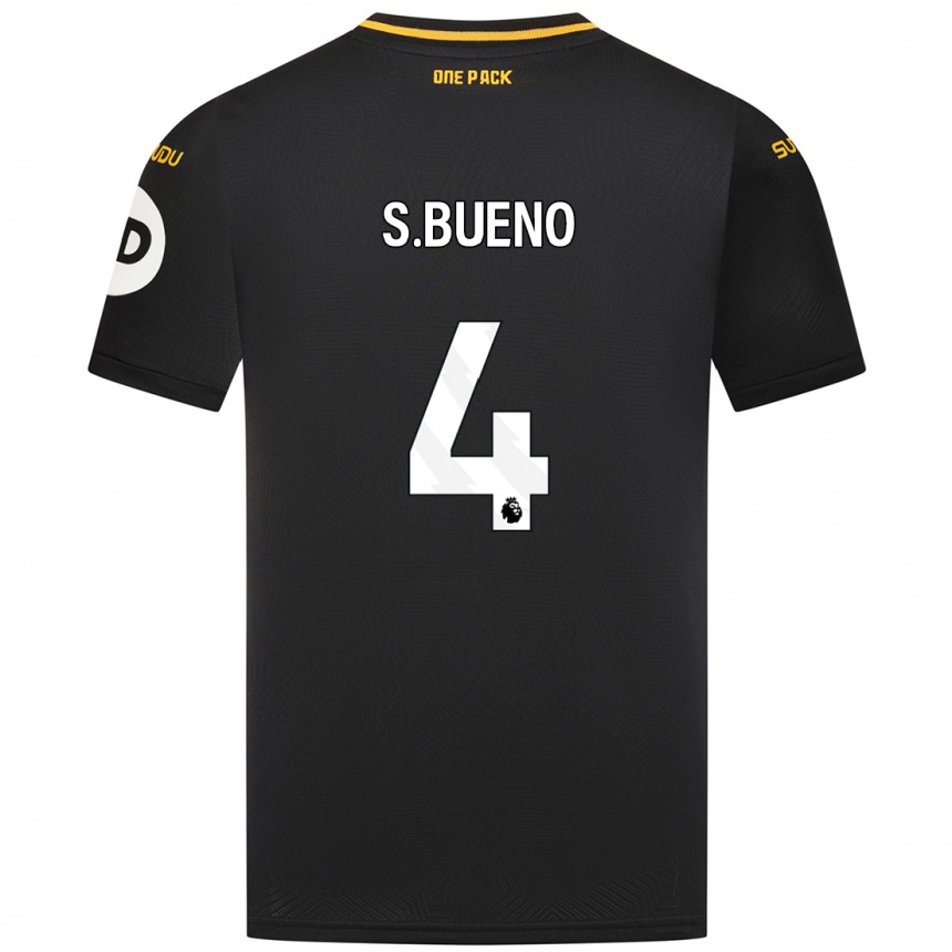 Kinder Fußball Santiago Bueno #4 Schwarz Auswärtstrikot Trikot 2024/25 T-Shirt Luxemburg