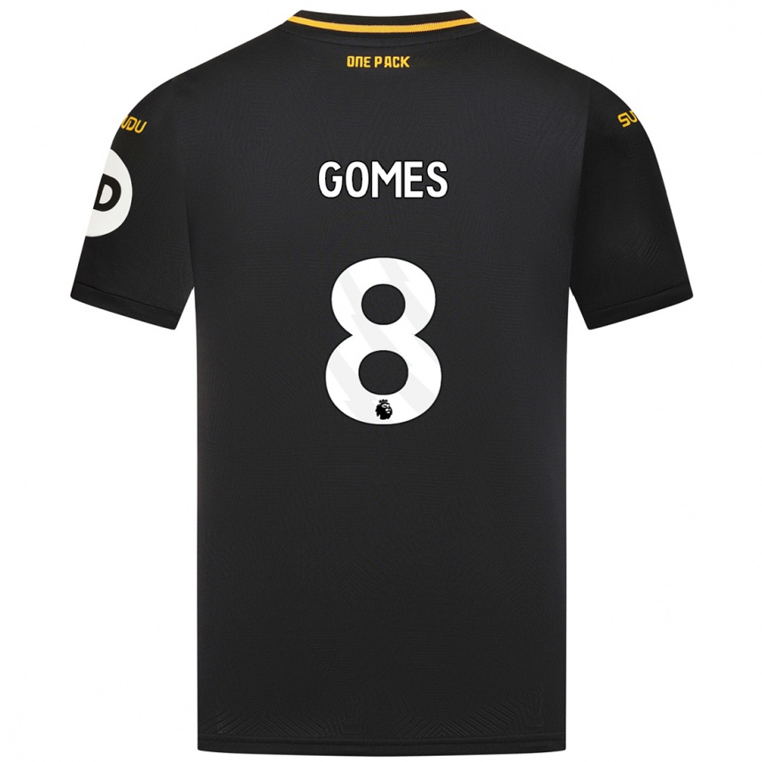 Kinder Fußball João Gomes #8 Schwarz Auswärtstrikot Trikot 2024/25 T-Shirt Luxemburg