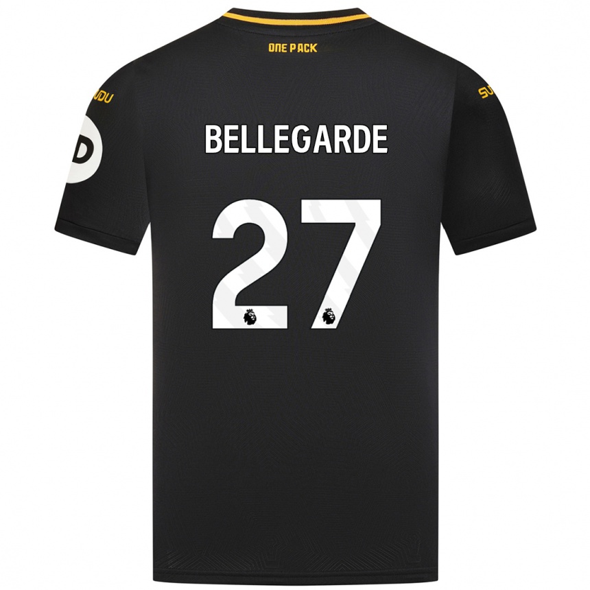 Kinder Fußball Jean-Ricner Bellegarde #27 Schwarz Auswärtstrikot Trikot 2024/25 T-Shirt Luxemburg