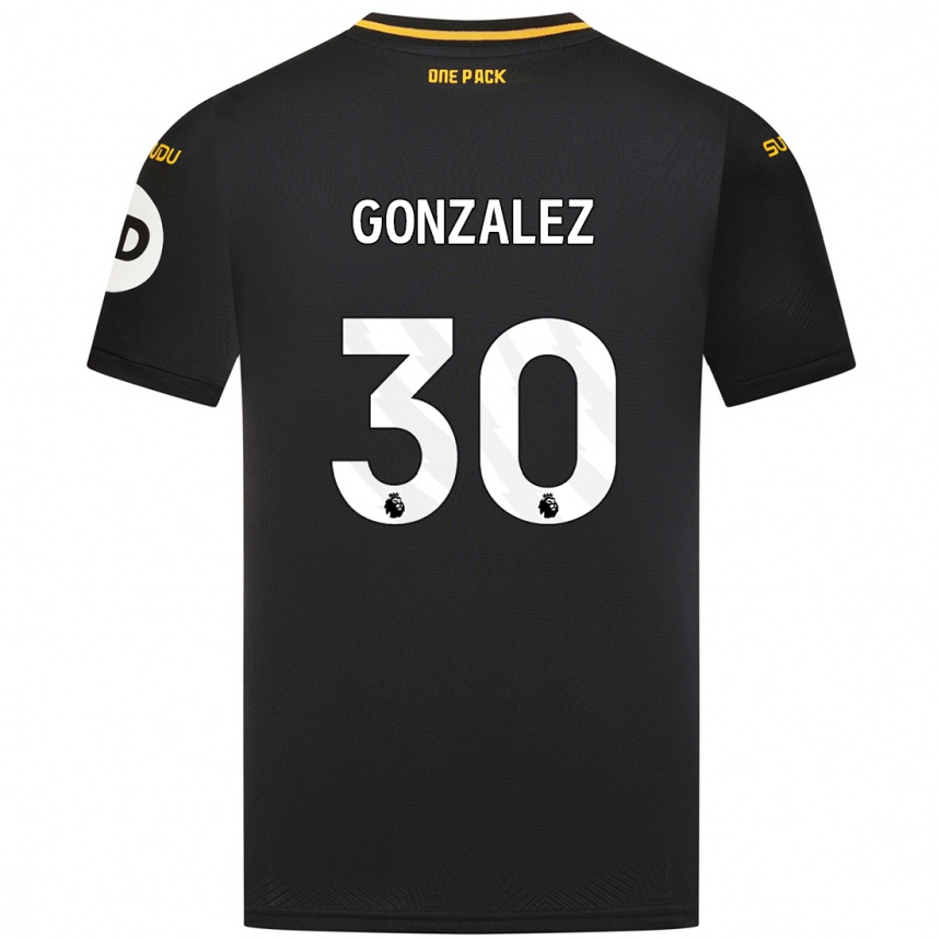 Kinder Fußball Enso González #30 Schwarz Auswärtstrikot Trikot 2024/25 T-Shirt Luxemburg