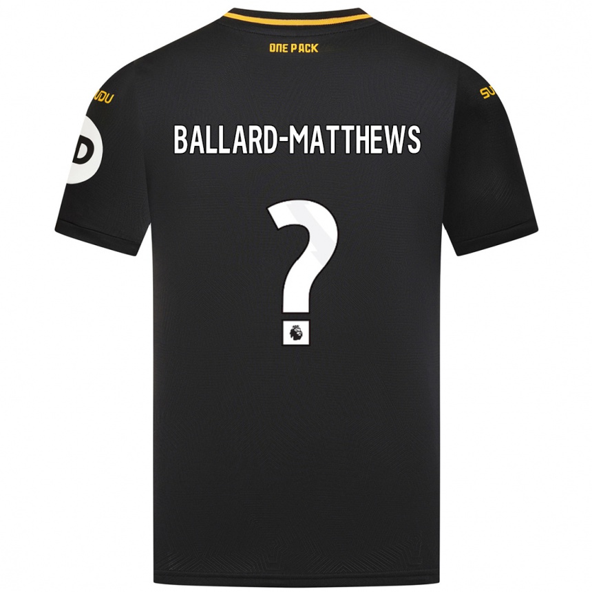 Kinder Fußball Emilio Ballard-Matthews #0 Schwarz Auswärtstrikot Trikot 2024/25 T-Shirt Luxemburg