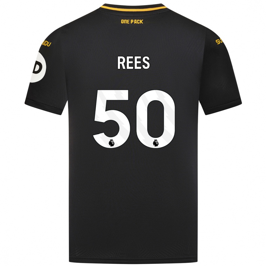 Kinder Fußball Mason Rees #50 Schwarz Auswärtstrikot Trikot 2024/25 T-Shirt Luxemburg