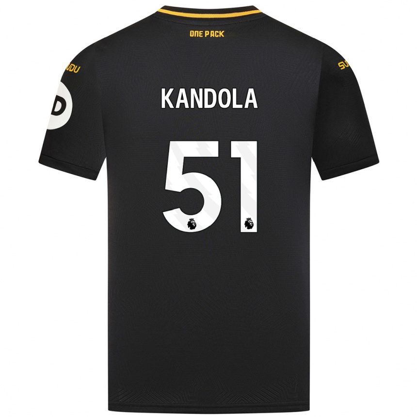 Kinder Fußball Kam Kandola #51 Schwarz Auswärtstrikot Trikot 2024/25 T-Shirt Luxemburg