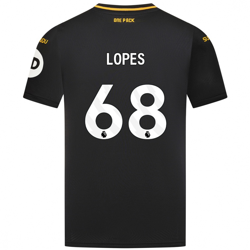 Kinder Fußball Leo Lopes #68 Schwarz Auswärtstrikot Trikot 2024/25 T-Shirt Luxemburg