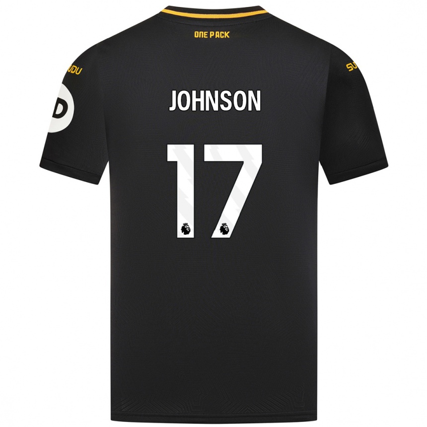 Kinder Fußball Katie Johnson #17 Schwarz Auswärtstrikot Trikot 2024/25 T-Shirt Luxemburg