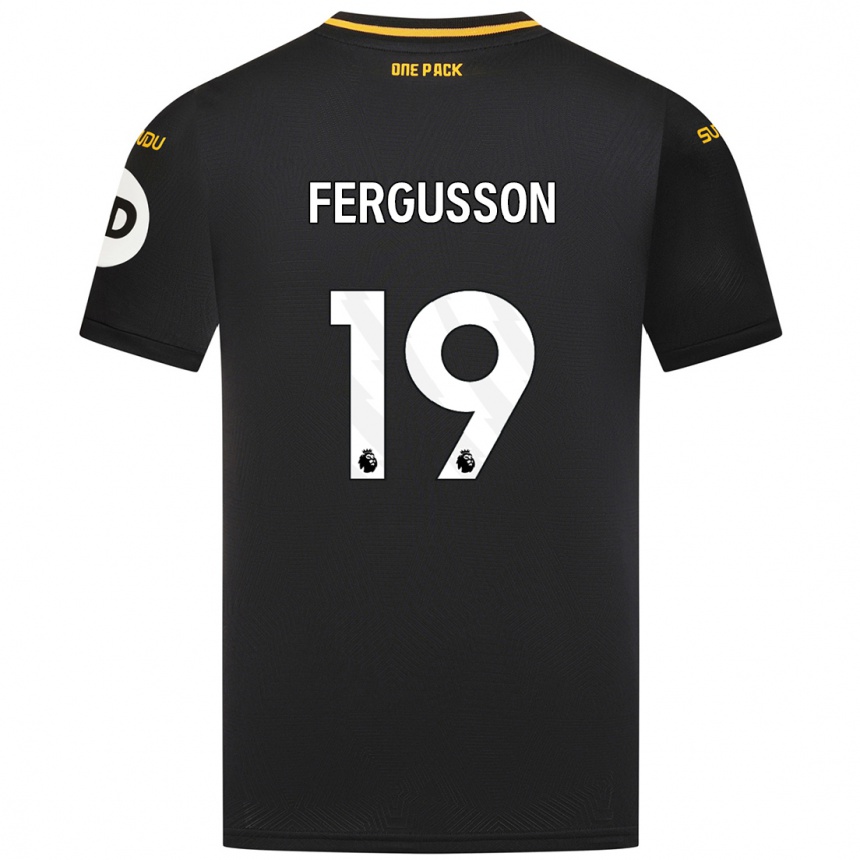 Kinder Fußball Liv Fergusson #19 Schwarz Auswärtstrikot Trikot 2024/25 T-Shirt Luxemburg