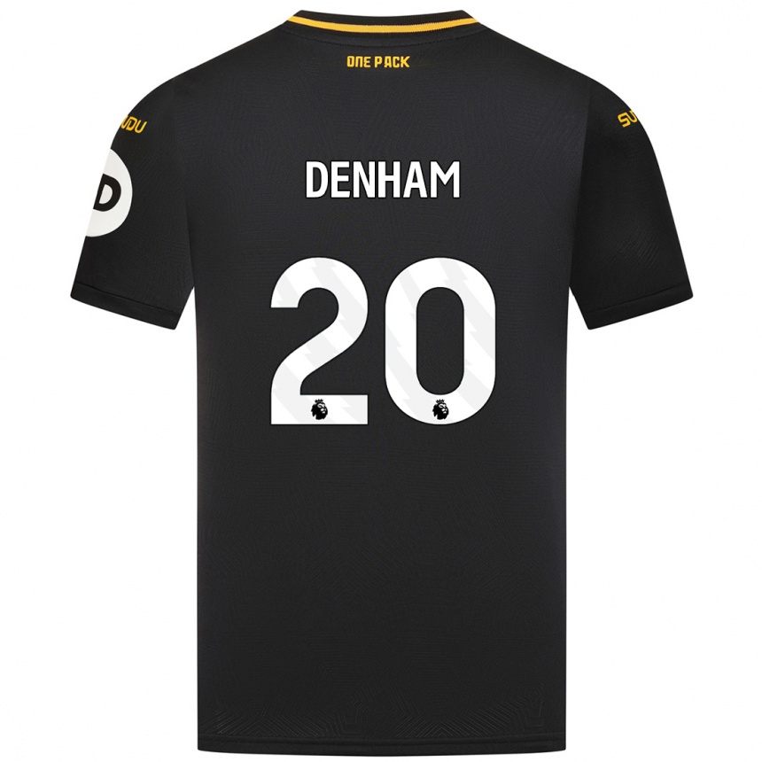 Kinder Fußball Ania Denham #20 Schwarz Auswärtstrikot Trikot 2024/25 T-Shirt Luxemburg