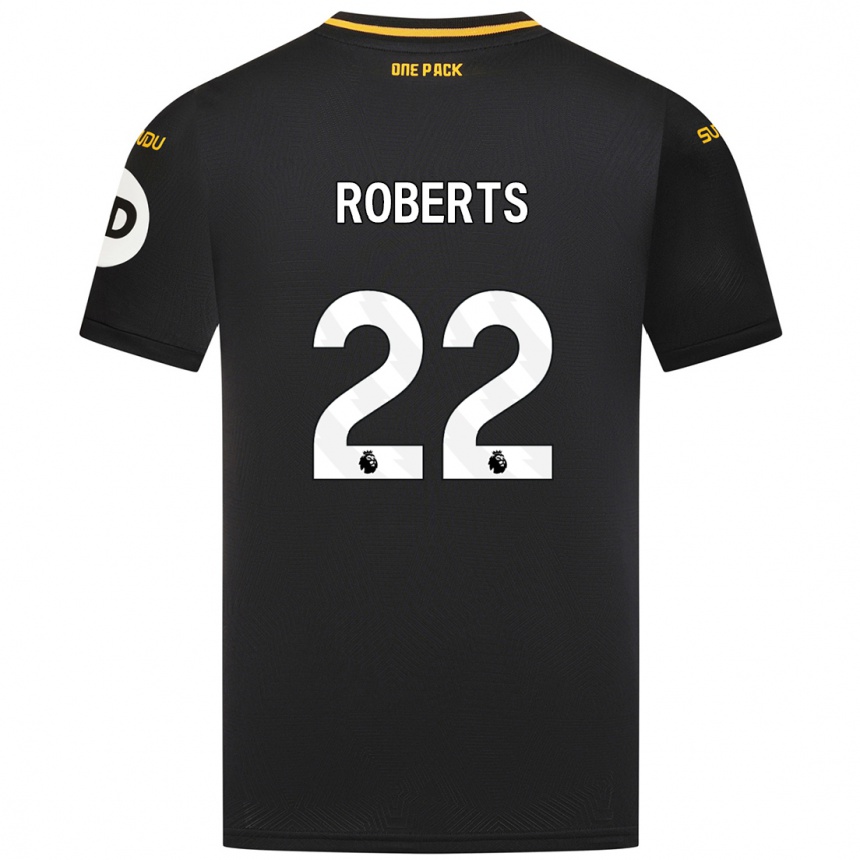 Kinder Fußball Beth Roberts #22 Schwarz Auswärtstrikot Trikot 2024/25 T-Shirt Luxemburg