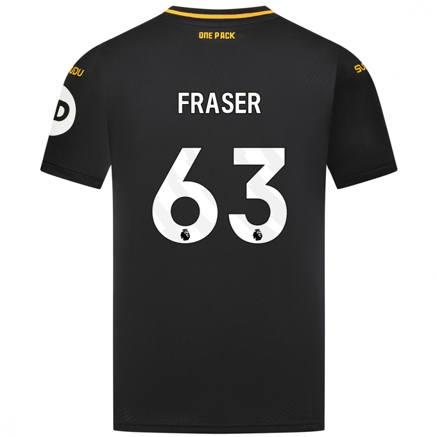 Kinder Fußball Nathan Fraser #63 Schwarz Auswärtstrikot Trikot 2024/25 T-Shirt Luxemburg