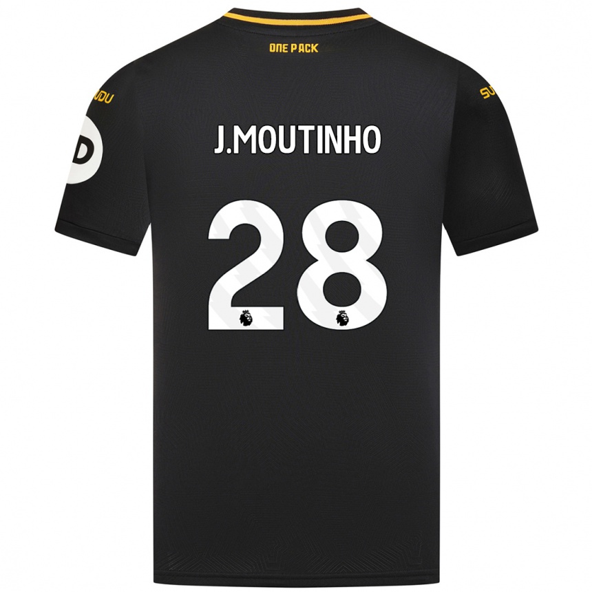 Kinder Fußball Joao Moutinho #28 Schwarz Auswärtstrikot Trikot 2024/25 T-Shirt Luxemburg