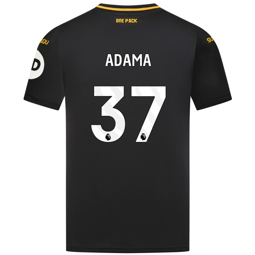 Kinder Fußball Adama Traore #37 Schwarz Auswärtstrikot Trikot 2024/25 T-Shirt Luxemburg