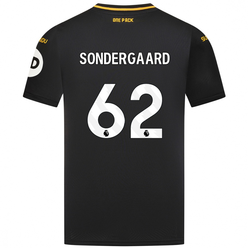 Kinder Fußball Andreas Sondergaard #62 Schwarz Auswärtstrikot Trikot 2024/25 T-Shirt Luxemburg