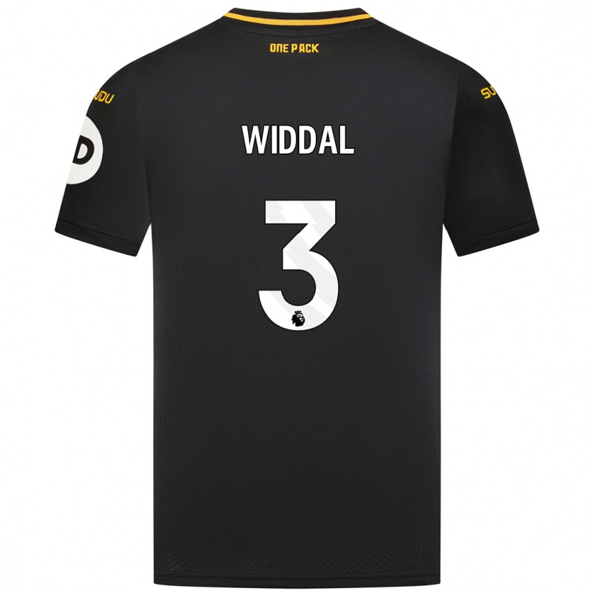 Kinder Fußball Natalie Widdal #3 Schwarz Auswärtstrikot Trikot 2024/25 T-Shirt Luxemburg