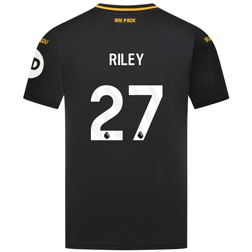 Kinder Fußball Lauren Riley #27 Schwarz Auswärtstrikot Trikot 2024/25 T-Shirt Luxemburg