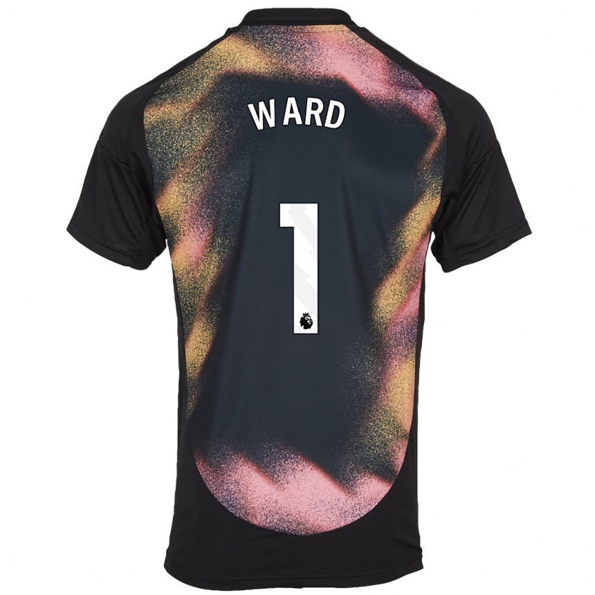 Kinder Fußball Danny Ward #1 Schwarz Weiß Auswärtstrikot Trikot 2024/25 T-Shirt Luxemburg