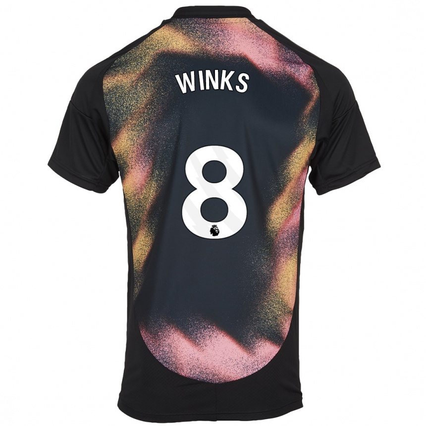 Kinder Fußball Harry Winks #8 Schwarz Weiß Auswärtstrikot Trikot 2024/25 T-Shirt Luxemburg