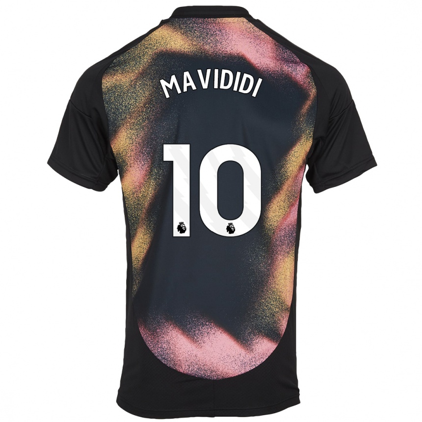 Kinder Fußball Stephy Mavididi #10 Schwarz Weiß Auswärtstrikot Trikot 2024/25 T-Shirt Luxemburg