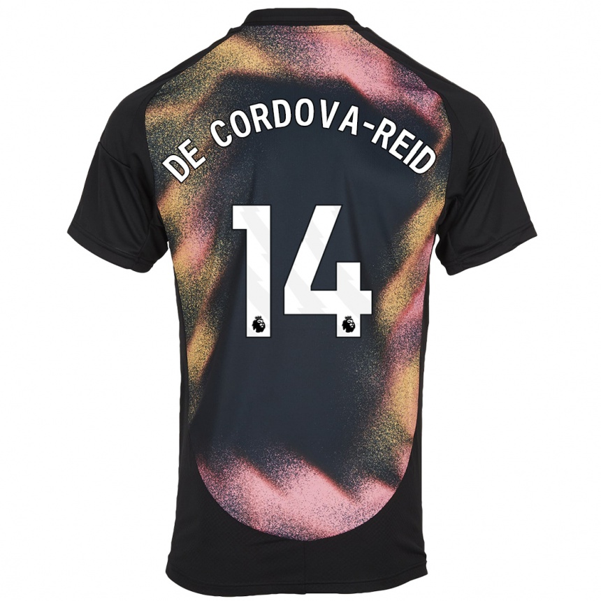 Kinder Fußball Bobby De Cordova-Reid #14 Schwarz Weiß Auswärtstrikot Trikot 2024/25 T-Shirt Luxemburg