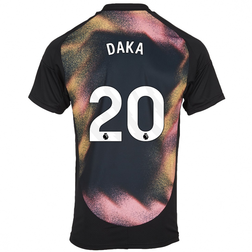 Kinder Fußball Patson Daka #20 Schwarz Weiß Auswärtstrikot Trikot 2024/25 T-Shirt Luxemburg