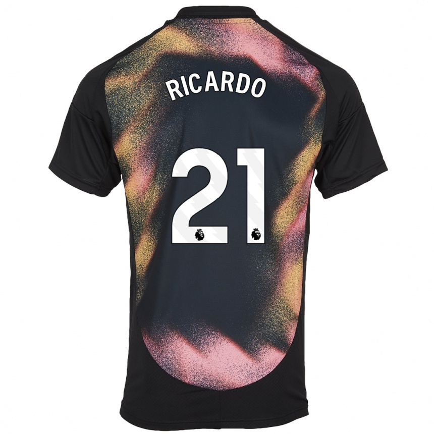 Kinder Fußball Ricardo Pereira #21 Schwarz Weiß Auswärtstrikot Trikot 2024/25 T-Shirt Luxemburg