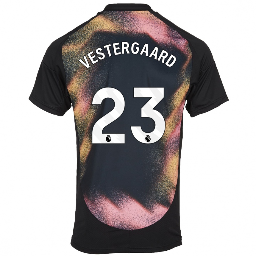 Kinder Fußball Jannik Vestergaard #23 Schwarz Weiß Auswärtstrikot Trikot 2024/25 T-Shirt Luxemburg