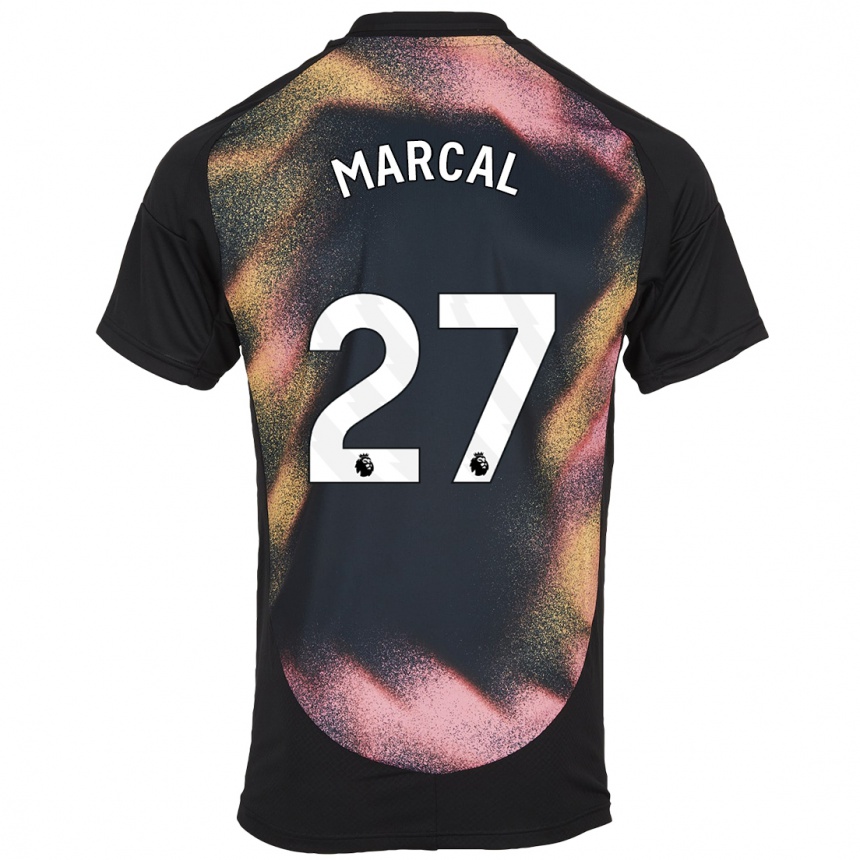 Kinder Fußball Wanya Marçal #27 Schwarz Weiß Auswärtstrikot Trikot 2024/25 T-Shirt Luxemburg