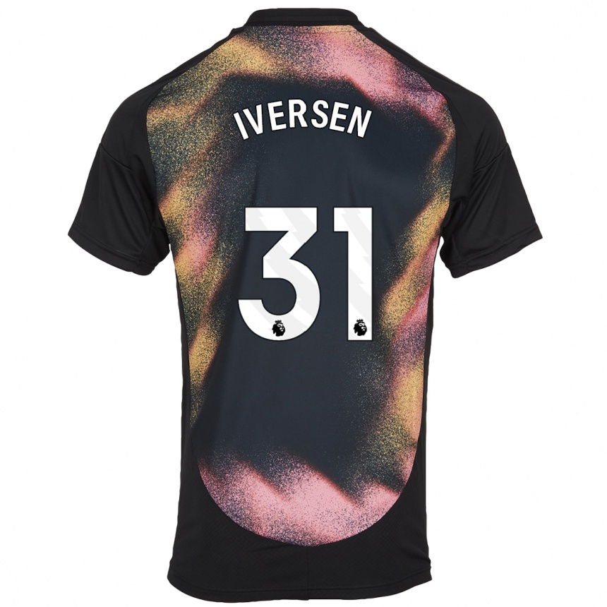 Kinder Fußball Daniel Iversen #31 Schwarz Weiß Auswärtstrikot Trikot 2024/25 T-Shirt Luxemburg