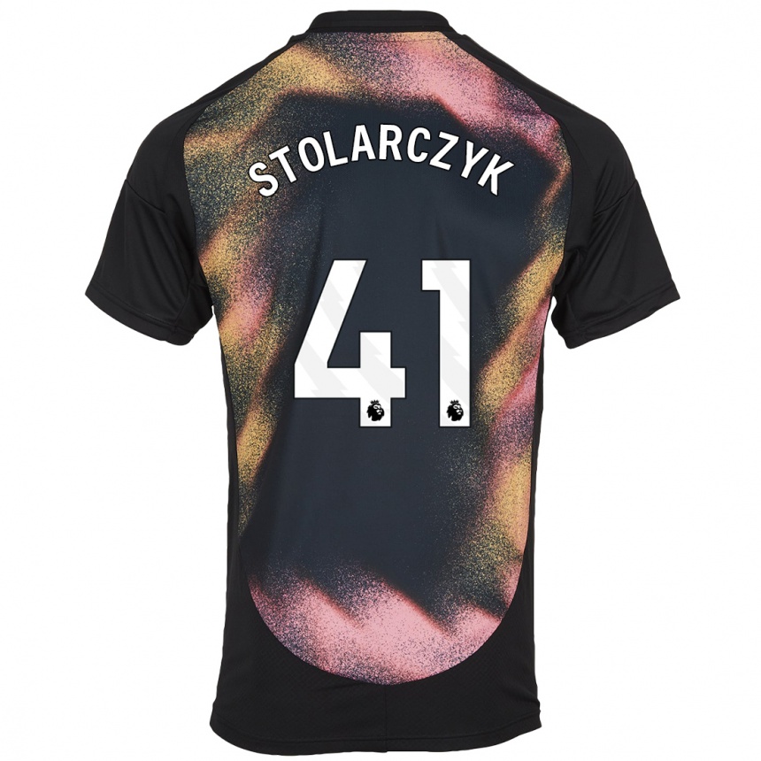 Kinder Fußball Jakub Stolarczyk #41 Schwarz Weiß Auswärtstrikot Trikot 2024/25 T-Shirt Luxemburg