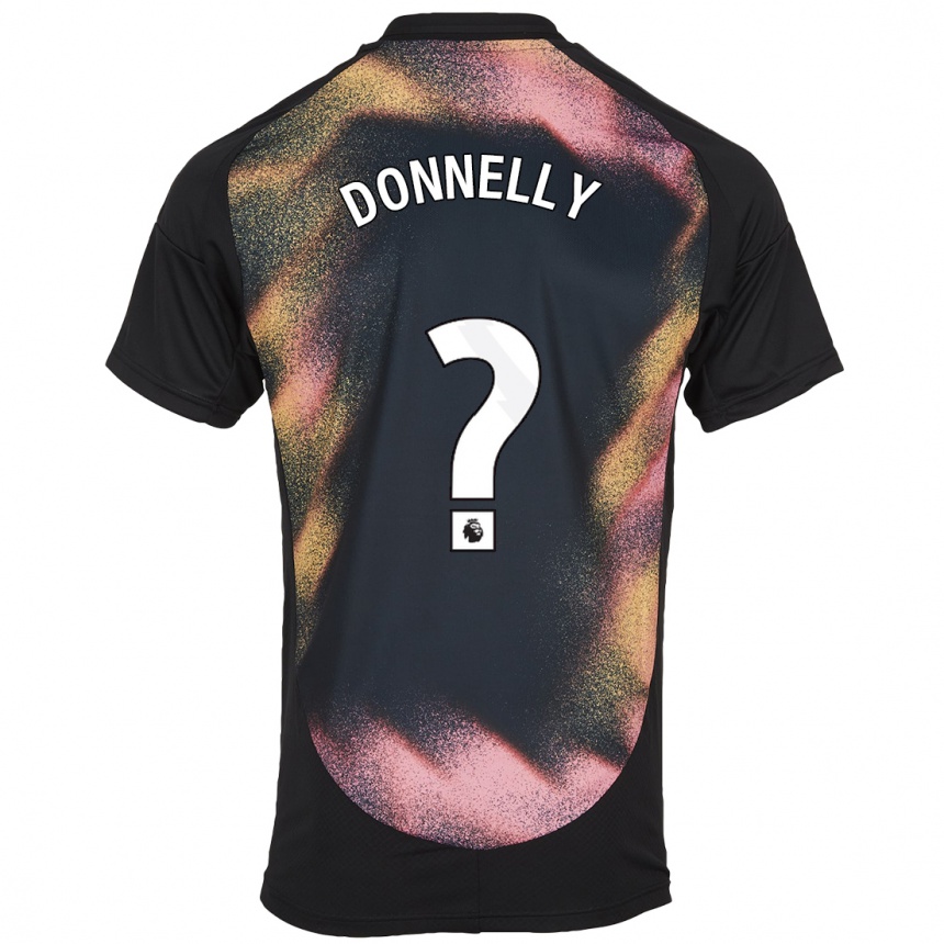 Kinder Fußball Ryan Donnelly #0 Schwarz Weiß Auswärtstrikot Trikot 2024/25 T-Shirt Luxemburg