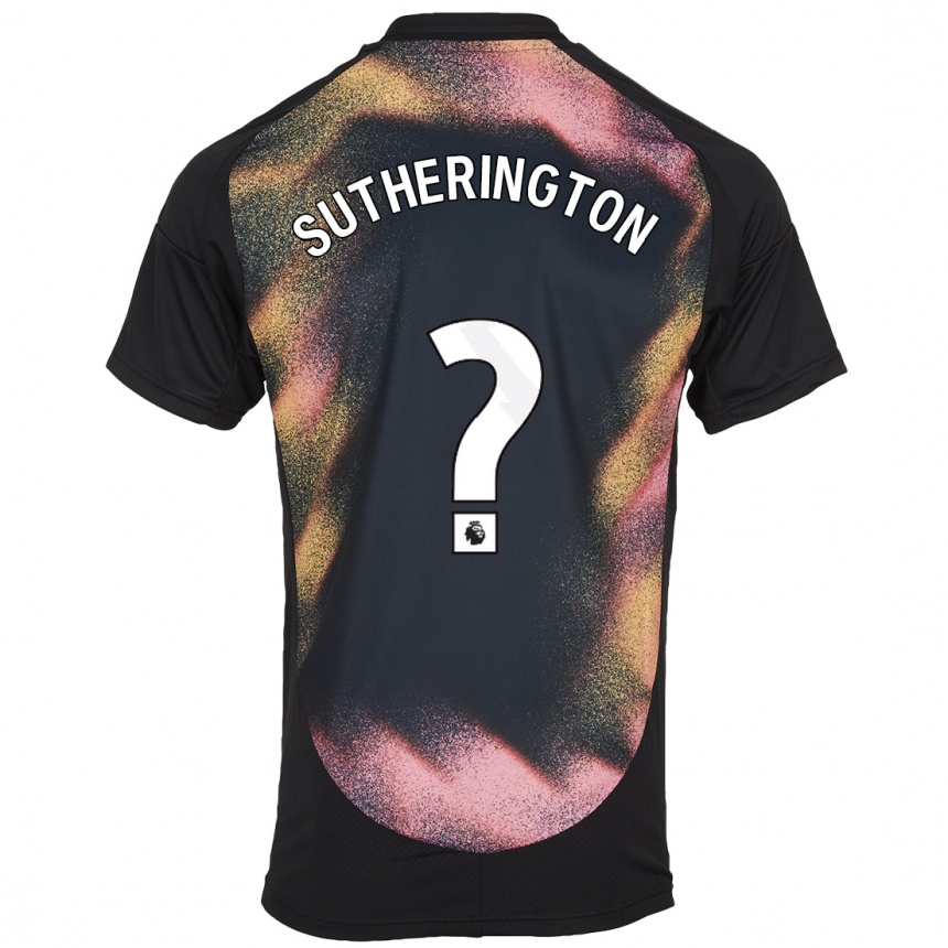 Kinder Fußball Harry Sutherington #0 Schwarz Weiß Auswärtstrikot Trikot 2024/25 T-Shirt Luxemburg