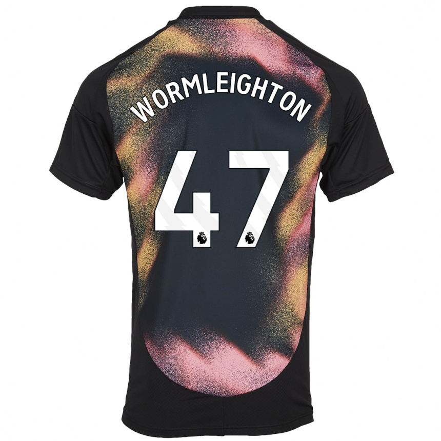 Kinder Fußball Joe Wormleighton #47 Schwarz Weiß Auswärtstrikot Trikot 2024/25 T-Shirt Luxemburg