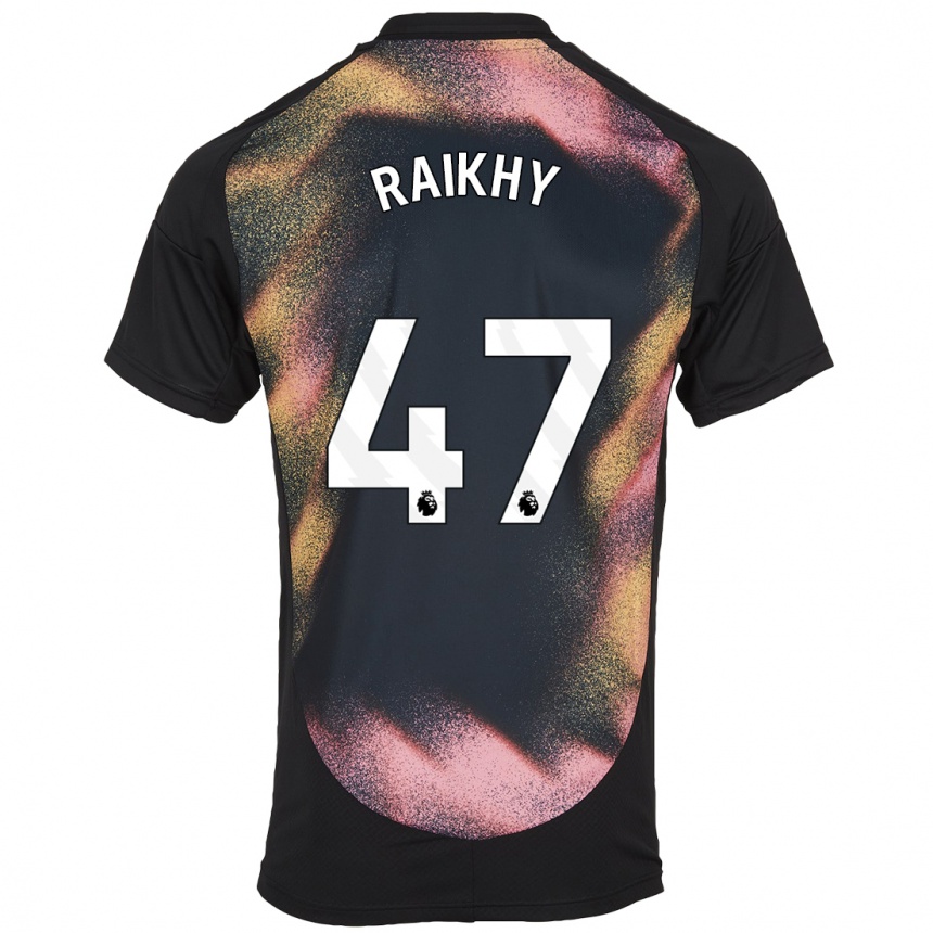 Kinder Fußball Arjan Raikhy #47 Schwarz Weiß Auswärtstrikot Trikot 2024/25 T-Shirt Luxemburg