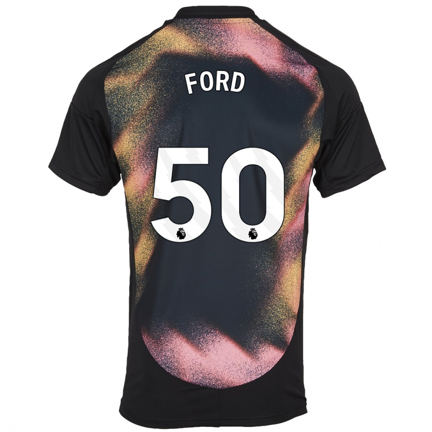 Kinder Fußball Harvey Godsmark-Ford #50 Schwarz Weiß Auswärtstrikot Trikot 2024/25 T-Shirt Luxemburg