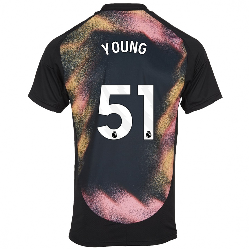 Kinder Fußball Brad Young #51 Schwarz Weiß Auswärtstrikot Trikot 2024/25 T-Shirt Luxemburg