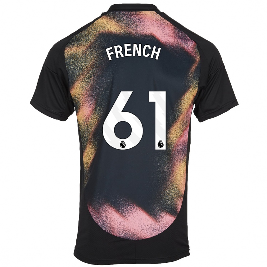 Kinder Fußball Harry French #61 Schwarz Weiß Auswärtstrikot Trikot 2024/25 T-Shirt Luxemburg